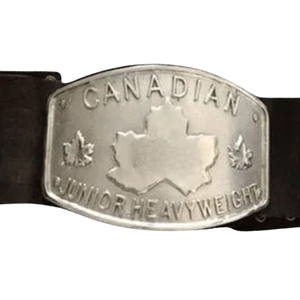 Ceinture de championnat canadien junior poids lourd en plaque d'argent avec motif feuille d'érable, sangle noire, ceinture de lutte de collection - Product Image 2