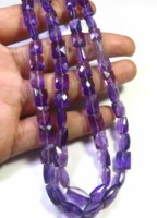 Perles de pierres précieuses en améthyste violette naturelle, taille baguette, facettées, 7-5 mm, haute qualité, brésiliennes, 16 pouces, pour la fabrication de bijoux