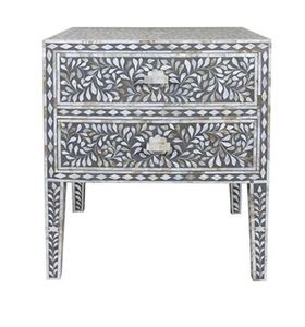 luxury handcrafted home decor Item mother of pearl MOP inlay <b>bedside</b> <b>table</b> for home furniture and decor Vietnam - Product Image 1