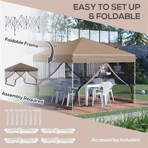 Tenda a Baldacchino Pop-up Color Kaki 3x3 Metri - Product Image 6