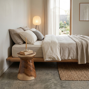 Pawn Accent <b>Side</b> <b>Table</b> Minimalist <b>Rustic</b> Solid Suar Wood High Quality Durable Natural Finish Living Room Furniture Home Decor - Product Image 3