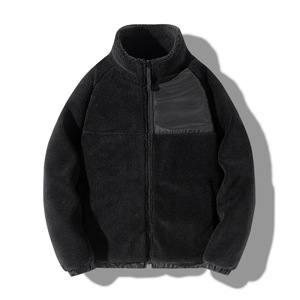 Men's Winter Coat Fleece <b>Jacket</b> Solid Color Pockets Fleece <b>Zip</b> <b>up</b> <b>Jacket</b> Factory Customized Sherpa Fleece <b>Jacket</b> - Product Image 2
