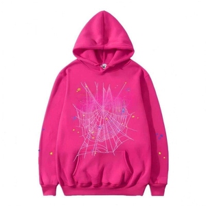 Custom Breathable Heavyweight Knitted Spider <b>Hoodie</b> Pullover Men's Washed Cotton Branded Embroidered Streetwear - Product Image 2