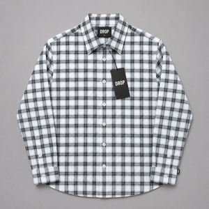 Chemise décontractée à manches longues en coton à carreaux pour homme, légère, boutonnée, respirante, tissée, fabriquée au Bangladesh - Product Image 3