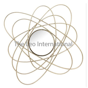 Iron Wire Golden Metal <b>Frame</b> Sunburst Design Decorative Elegant Wall Mirror <b>Large</b> Size Art Home Decor Accessories Mirrors - Product Image 4