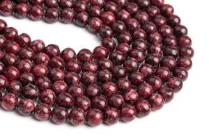 ลูกปัดหยกสีแดงม่วงเข้ม เกรดอัญมณี ทรงกลม ขนาด 6 มม. 8 มม. 10 มม. 12 มม.  มีตัวเลือกแบบขายส่งจำนวนมาก - Product Image 6