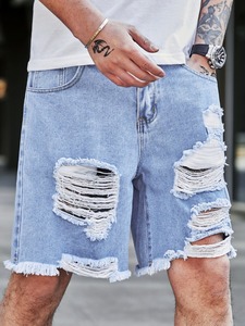 Wholesale Streetwear Vintage Washed Ripped Denim <b>Jean</b> Shorts Manufacturer Custom Baggy Blank <b>Jeans</b> Short <b>Men</b> OEM Serviced - Product Image 6