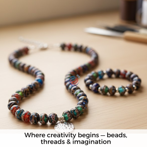 EXCEL EXPORTS Perles de verre multicolores de 8 mm |   Perles décoratives artisanales en forme de rondelle, collier, bracelet, artisanat DIY - Product Image 3