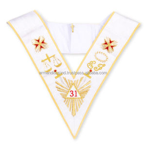 Regalia masónica de 9 ° grado bordada a mano, cuello AASR, tipo de insignia cosida con características magnéticas - Product Image 6