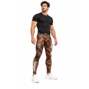 Custom Men's <b>Snake</b> <b>Print</b> Compression <b>Leggings</b> Heat-Transfer Printed Breathable Elastic Waist BJJ MMA Grappling Running Training - Product Image 5