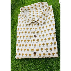 Camisa Casual de Algodón para Hombre, Corte Regular, Cómoda, Estampado Jaipuri, Antiarrugas, Transpirable, para Uso Diario, Trabajo y Precio al por Mayor - Product Image 5