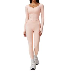 Ropa de Yoga y Fitness al por Mayor, Conjunto Deportivo de 3 Piezas sin Costuras para Mujer, Impresión de Logotipo, Conjunto de Yoga para Entrenamiento, Trotar y Yoga - Product Image 1