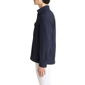Camisa de mezclilla para hombre - Camisa cargo de manga larga resistente con bolsillos dobles para uso diario y al aire libre - Product Image 4