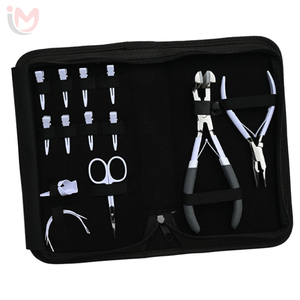 <b>Professional</b> <b>Hair</b> Extension Tool Kit Stainless Steel <b>Hair</b> Extension Pliers Kit Divider Ring Small Salon <b>Trimmer</b> Silver Clips OEM - Product Image 1