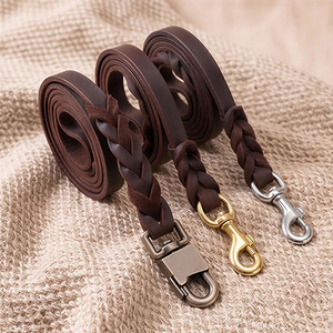 Adjustable HIgh Quality <b>braided</b> leather dog collar with durable hardware for reliable pet control and comfort in low price - Product Image 5