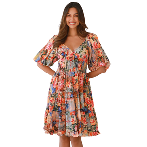 Vestido Mini Estampado con Volantes para Mujer, Vestido Casual - Product Image 4