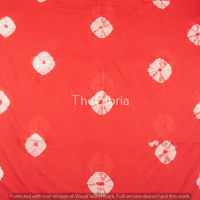 Fait à la main indien 100% pur coton tissu rouge tie-dye impression poids léger naturel pour les vêtements pour femmes tailles de cour disponibles
