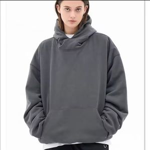 400grams Double Layer <b>Oversized</b> Hoodies Men Blank Custom Heavyweight Puff Printing Cropped <b>Hoodie</b> Men - Product Image 3