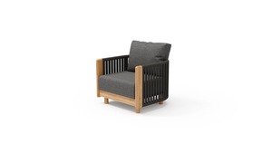 Modern Outdoor Teak Wood <b>Sofa</b> <b>Set</b> with Rope Design, Garden Patio Furniture <b>Set</b> with <b>Cushions</b>, Luxury Minimalist Living <b>Set</b> for H - Product Image 5