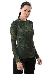 Camiseta de Compresión de Manga Larga para Mujer, Producto de Alta Calidad, Verde, Spandex, Poliéster, Secado Rápido, Servicio OEM - Product Image 2