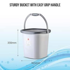 ชุดอุปกรณ์ห้องน้ำ ถังน้ำ 20 ลิตร + เก้าอี้ + แก้วน้ำ 1.5 ลิตร แข็งแรง ทนทาน น้ำหนักเบา ทำความสะอาดง่าย ดีไซน์สวยงาม ชุด 3 ชิ้น พลาสติก สีเทา - Product Image 2