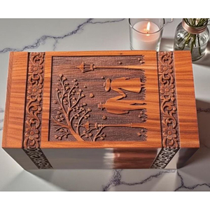 Wooden Urn for Ashes with Minimal Design High-End Wooden Urn for <b>Memorial</b> Display urn by AYAANS - Product Image 5