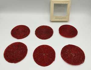 Sous-verres perlés faits main MS HANDICRAFT avec perles de verre - Cadeaux religieux classiques pour l'église, support en polyester (4x4 pouces) - Product Image 4