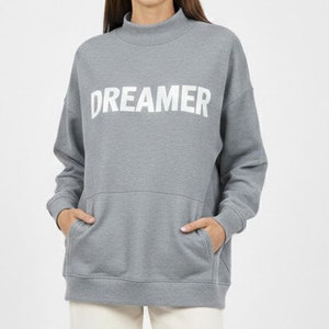 Women's Oversized Mock Neck Winter Casual Top Loose Fit Fleece Fabric Custom Front Long Modern Urban Street Fashion Mock Neck - Product Image 1