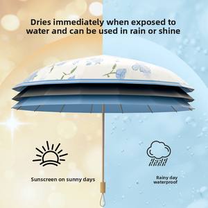 Paraguas de Doble Uso (Sol y Lluvia) con Protección UV del 70%, Estilo Retro, 16 Varillas, en Nuevo Color, Tamaño Grande, Protección Solar - Product Image 4