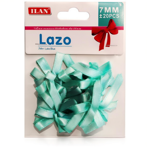 Fiocco in Nastro Ilan Lazo 7mm Blu Lago per Decorazioni Artigianali - Product Image 1