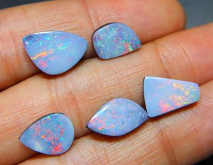 Wholesale Australian Opal Doublet Cabochon Multi <b>Fire</b> Natural Loose Opal for Jewelry Making - Product Image 2