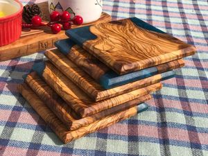 Handmade Walnut Wood Epoxy Resin <b>Coaster</b> Set for Tea & Coffee Premium Walnut Epoxy Resin Tea <b>Coasters</b> for Table Décor - Product Image 4
