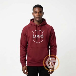 Sudadera con Capucha Color Granate para Hombre, 100% Algodón Felpa, Corte Regular, Logotipo Bordado en la Parte Delantera, Ropa Casual de Invierno - Product Image 2