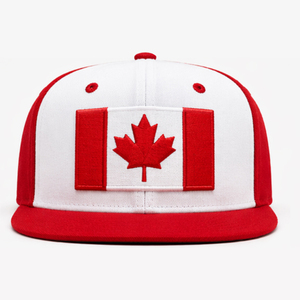 White Canadian Maple <b>Leaf</b> Snapback Cap Adjustable Red Embroidered Pattern Unisex Casual Hat - Product Image 5