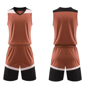Unisex Basketball Jersey Set Sleeveless V-Neck Color Blocked Moisture Wicking Polyester Athletic Wear All Seasons - Product Image 5