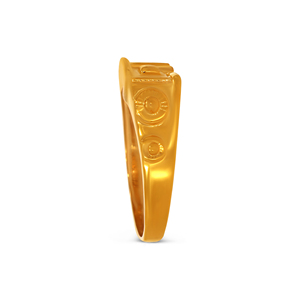 Bague en or pour homme Urban Gear Motif, aspect massif, plaqué or, avec lignes architecturales, bague pour homme - Product Image 4