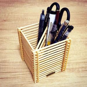Wooden Office <b>Accessories</b> Pen Holder Handmade Desktop Organizer Storage Container <b>For</b> Executive Office Tables Professional - Product Image 6