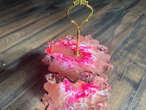 ถาดขนมเรซิ่นสีรุ้งทำมือ - ชั้นวางของว่างสามชั้น - Product Image 3
