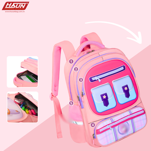 Sac à dos d'école élémentaire de style mignon, Vietnam, polyester, unisexe, motif de lettres, imperméable, couleurs fraîches, durable, emballage personnalisé - Product Image 5