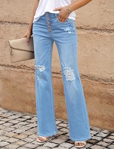 Jeans Bootcut Premium pour Femme - Coton Durable Style Vintage Sexy Longueur Genou Taille Moyenne Usage Quotidien - Product Image 1