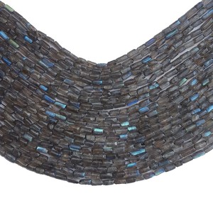 High quality gemstone tube bead labradorite tube cylinder Strand Healing Crystal Gemstone Crystals Jewelry Making Natural <b>Stone</b> - Product Image 2
