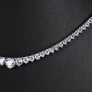 AMBER JEWELS Collar de Diamantes de Oro Blanco Unisex, Corte Brillante, Certificado IGI, Joyería Clásica para Bodas, Diamantes Naturales de Color E - Product Image 3