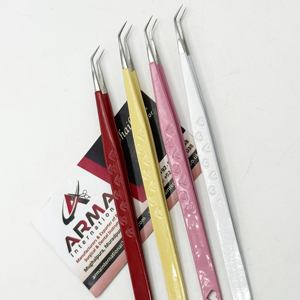 Pinzas para extensiones de pestañas con punta puntiaguda de 45 grados, probadas a mano, sostenibles, con etiqueta privada, para la creación de pestañas de alta calidad. - Product Image 1