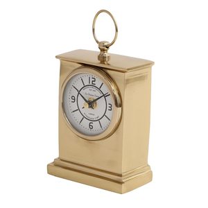 Horloge de bureau traditionnelle en laiton, mouvement circulaire à aiguilles, finition dorée, fonctionne à piles, sonnerie horaire, Noël - Product Image 3