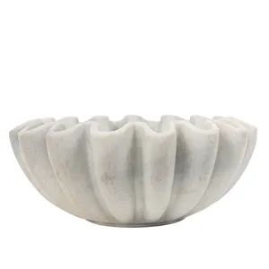 Décoration Florale Minimaliste Contemporaine en Marbre, Arrangement de Table Translucide 100% Fait Main pour Salon - Product Image 5