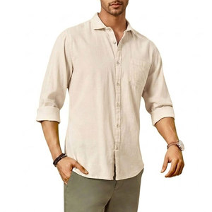 Chemises boutonnées en coton 100% doux, respirantes, légères, infroissables, écologiques, coupe confortable, pour un usage quotidien, pour hommes - Product Image 1