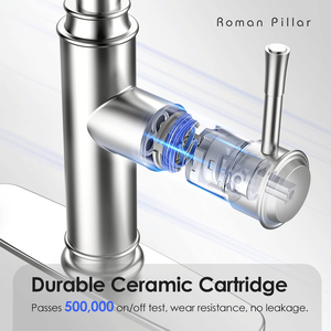 Rubinetto da Cucina a Molla con Spruzzatore a 3 Modalità e Maniglia Singola, Piastra di Fissaggio per 1 o 3 Fori, Rotazione a 360° - Product Image 4