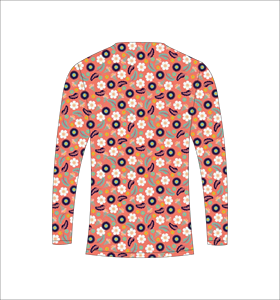 เสื้อกีฬาแขนยาวลายดอกสีส้มระบายอากาศได้ดีเสื้อยืดออกกำลังกาย - Product Image 5