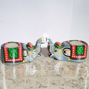 Theperfectbazaar Juego de 2 Diyas de Madera con Diseño de Elefante, Decoración para el Hogar - Product Image 3