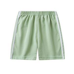 Shorts en coton kaki unisexe avec broderie textile marron, prix de gros pour enfants, bébés garçons et filles - Product Image 5